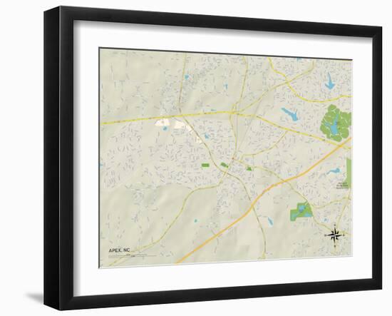 Political Map of Apex, NC-null-Framed Art Print