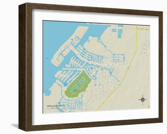 Political Map of Apollo Beach, FL-null-Framed Art Print