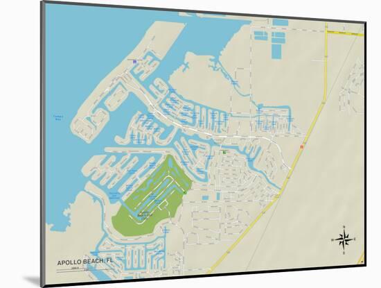 Political Map of Apollo Beach, FL-null-Mounted Art Print