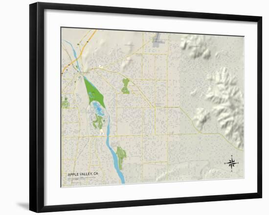 Political Map of Apple Valley, CA-null-Framed Art Print