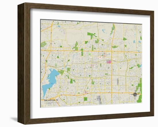 Political Map of Arlington, TX-null-Framed Art Print