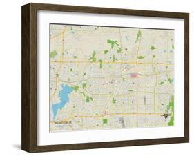 Political Map of Arlington, TX-null-Framed Art Print