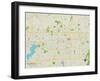 Political Map of Arlington, TX-null-Framed Art Print