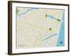 Political Map of Asbury Park, NJ-null-Framed Art Print