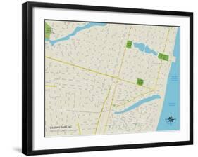 Political Map of Asbury Park, NJ-null-Framed Art Print