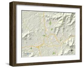 Political Map of Asheville, NC-null-Framed Art Print