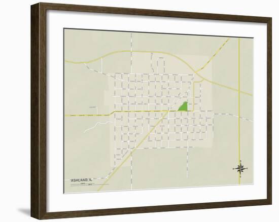 Political Map of Ashland, IL-null-Framed Art Print