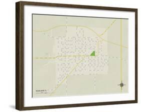 Political Map of Ashland, IL-null-Framed Art Print