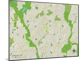 Political Map of Aspen Hill, MD-null-Mounted Art Print