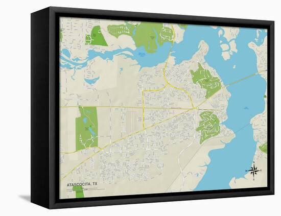 Political Map of Atascocita, TX-null-Framed Stretched Canvas