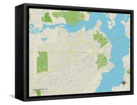 Political Map of Atascocita, TX-null-Framed Stretched Canvas