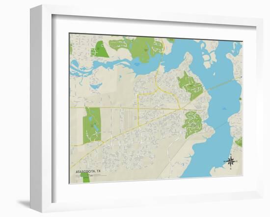 Political Map of Atascocita, TX-null-Framed Art Print