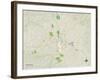 Political Map of Athens, GA-null-Framed Art Print