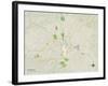 Political Map of Athens, GA-null-Framed Art Print