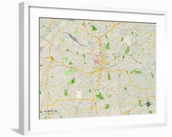 Political Map of Atlanta, GA-null-Framed Art Print