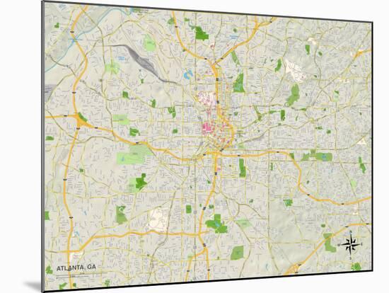 Political Map of Atlanta, GA-null-Mounted Art Print