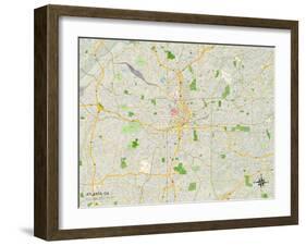 Political Map of Atlanta, GA-null-Framed Art Print