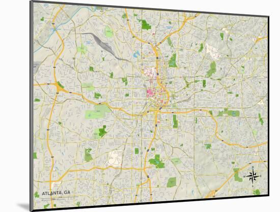 Political Map of Atlanta, GA-null-Mounted Art Print