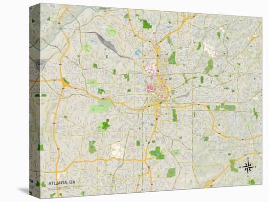Political Map of Atlanta, GA-null-Stretched Canvas