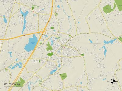 'Political Map of Attleboro, MA' Prints  AllPosters.com