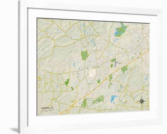 Political Map of Auburn, AL-null-Framed Art Print
