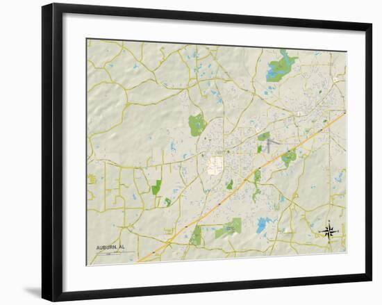Political Map of Auburn, AL-null-Framed Art Print