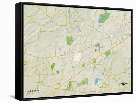 Political Map of Auburn, AL-null-Framed Stretched Canvas