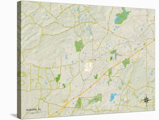 Political Map of Auburn, AL-null-Stretched Canvas