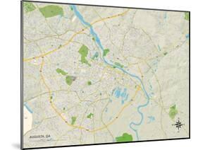 Political Map of Augusta, GA-null-Mounted Art Print