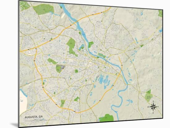 Political Map of Augusta, GA-null-Mounted Art Print