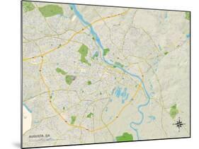 Political Map of Augusta, GA-null-Mounted Art Print