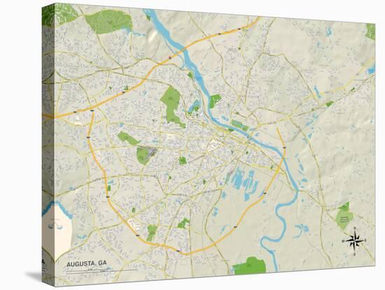 Political Map of Augusta, GA-null-Stretched Canvas