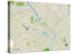 Political Map of Augusta, GA-null-Stretched Canvas