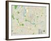 Political Map of Austin, TX-null-Framed Art Print