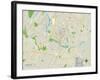 Political Map of Austin, TX-null-Framed Art Print