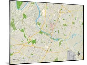 Political Map of Austin, TX-null-Mounted Art Print