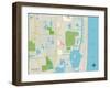 Political Map of Aventura, FL-null-Framed Art Print