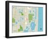 Political Map of Aventura, FL-null-Framed Art Print