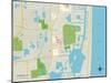 Political Map of Aventura, FL-null-Mounted Art Print