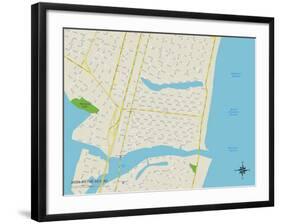 Political Map of Avon-by-the-Sea, NJ-null-Framed Art Print