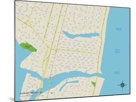 Political Map of Avon-by-the-Sea, NJ-null-Mounted Art Print