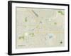 Political Map of Bakersfield, CA-null-Framed Art Print