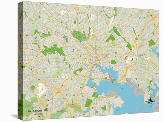 Political Map of Baltimore, MD-null-Stretched Canvas