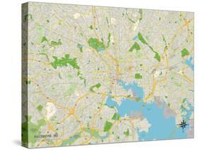 Political Map of Baltimore, MD-null-Stretched Canvas