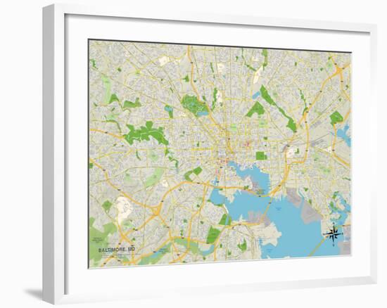 Political Map of Baltimore, MD-null-Framed Art Print