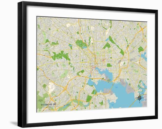 Political Map of Baltimore, MD-null-Framed Art Print