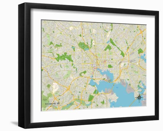 Political Map of Baltimore, MD-null-Framed Art Print