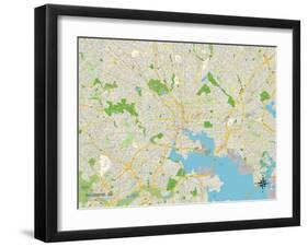 Political Map of Baltimore, MD-null-Framed Art Print