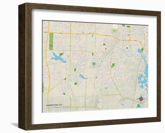 Political Map of Barberton, OH-null-Framed Art Print