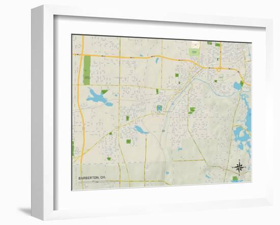 Political Map of Barberton, OH-null-Framed Art Print